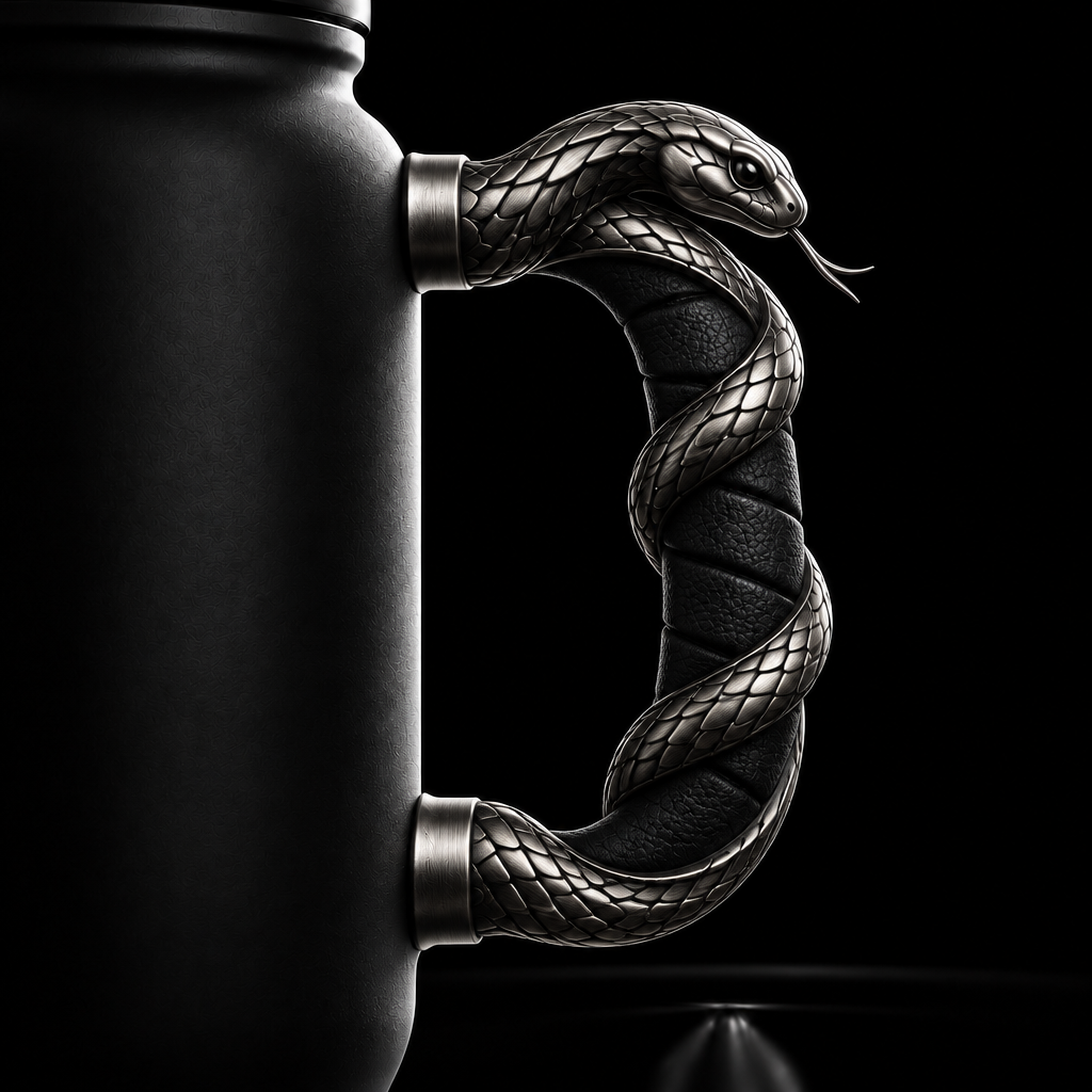 Sneaky snake water bottle design