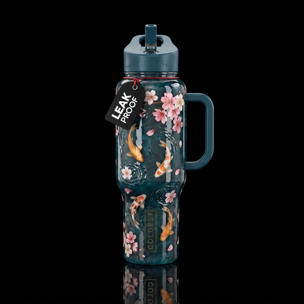 Highly glossy Layered realistic painted resin beau... water bottle design