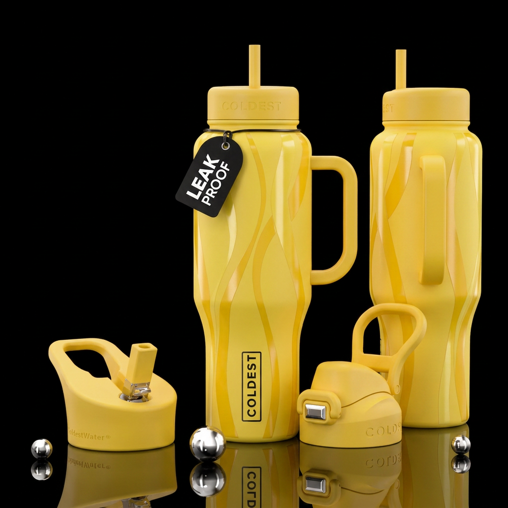 Matte bottle with slightly glossy textured design ... water bottle design
