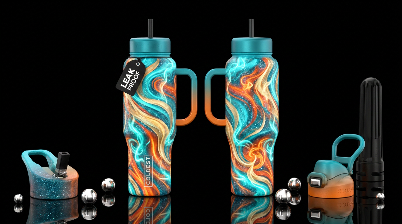 Glossy, textured, Random, glowie, beautiul, artist... water bottle design