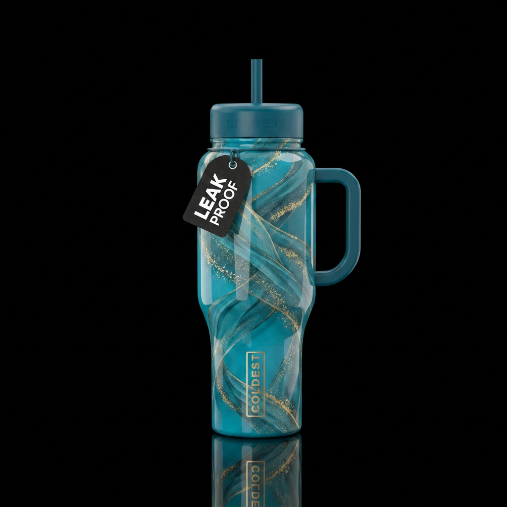 Glossy unique pretty color textured bottle with sm... water bottle design