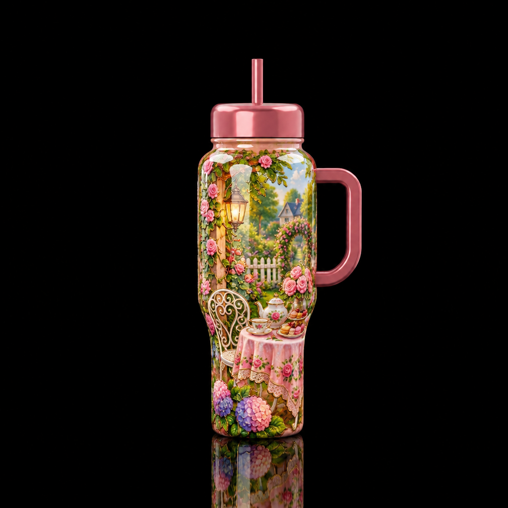 Tea time water bottle design