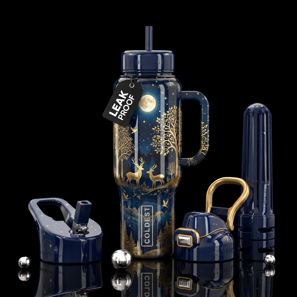 Golden Forest water bottle design