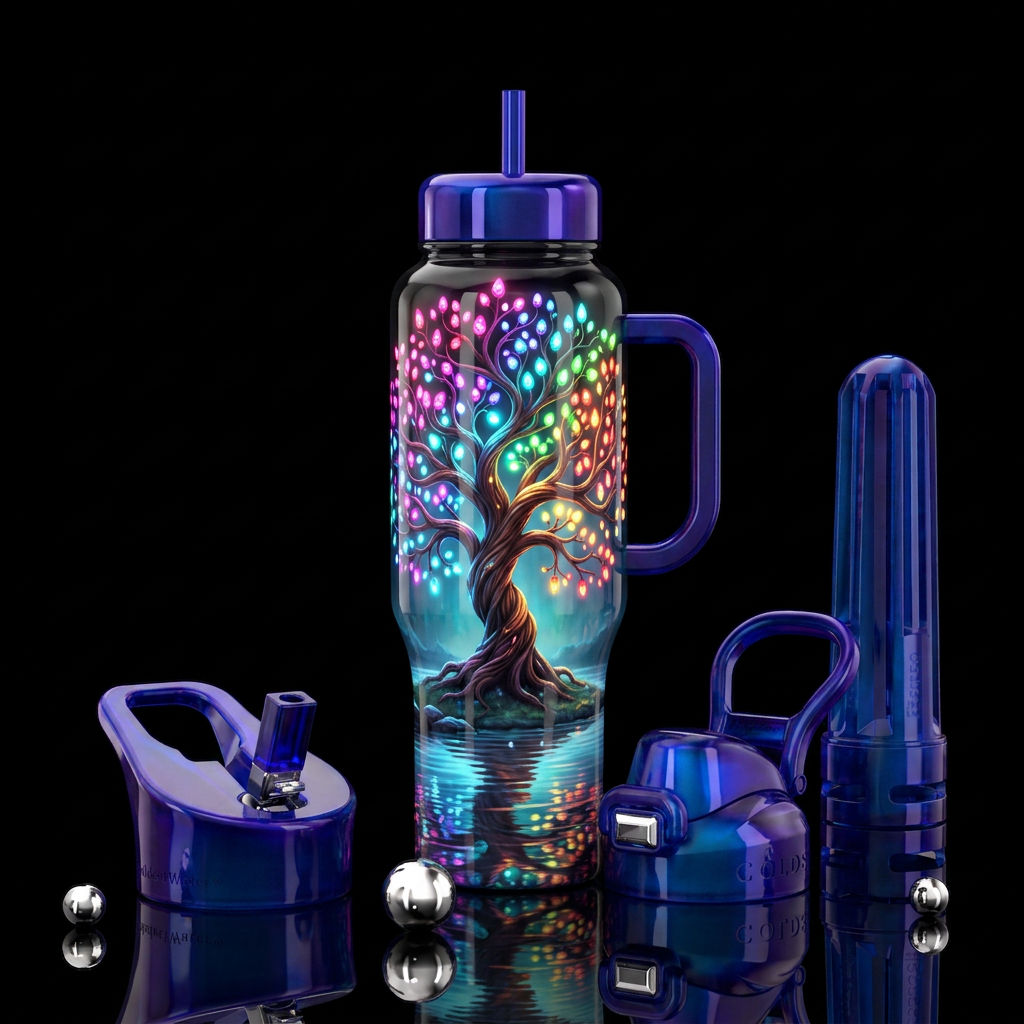 Mystical Leaves water bottle design
