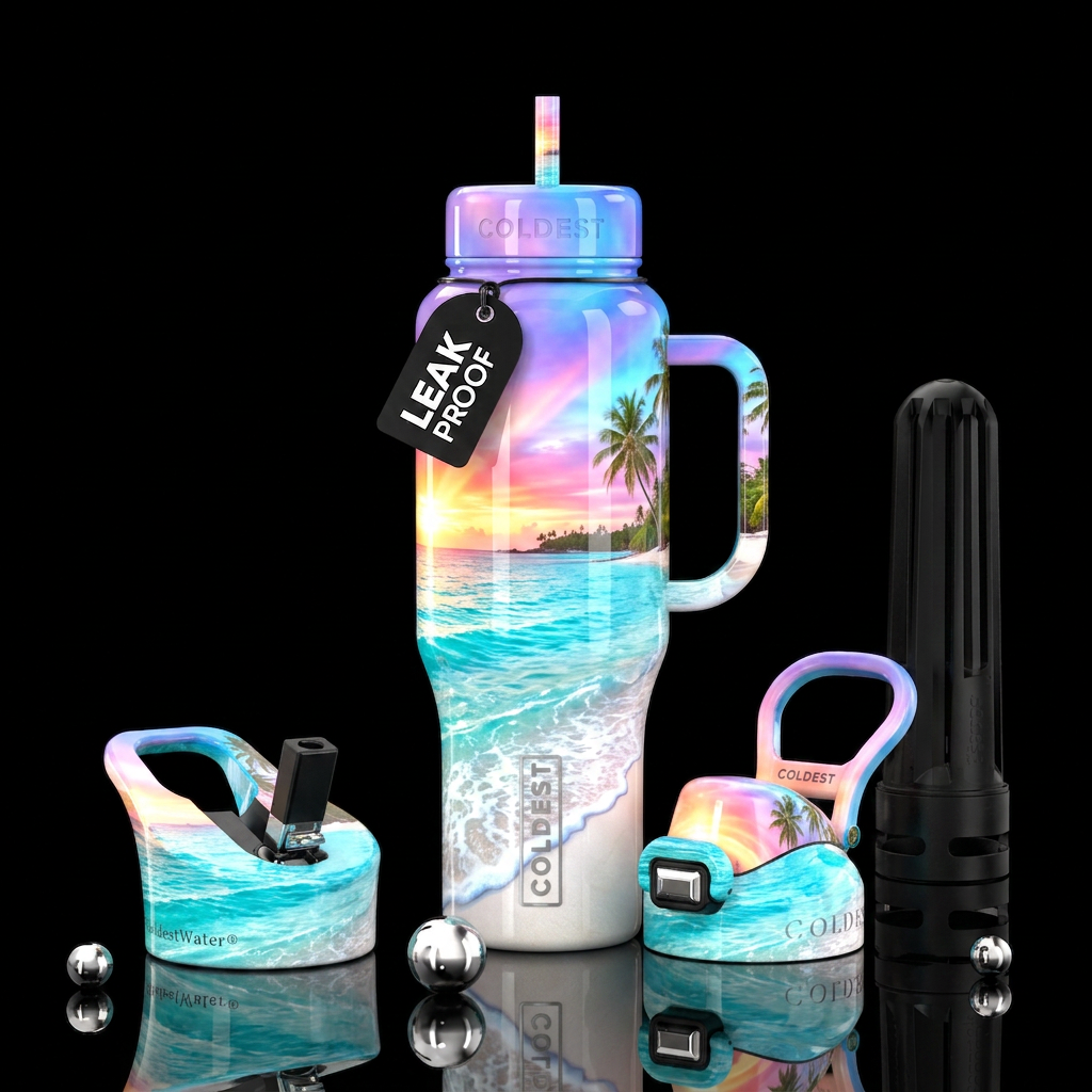 White sands water bottle design
