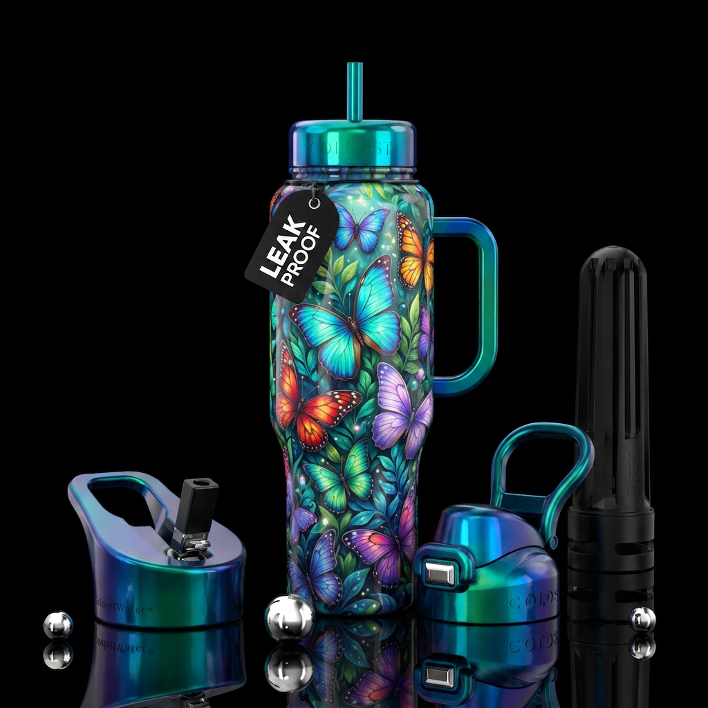 All Fluttered Out water bottle design