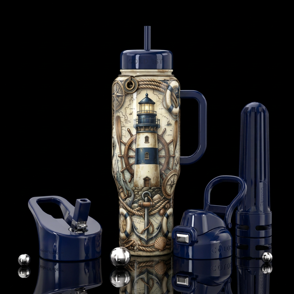 Vintage Voyage water bottle design