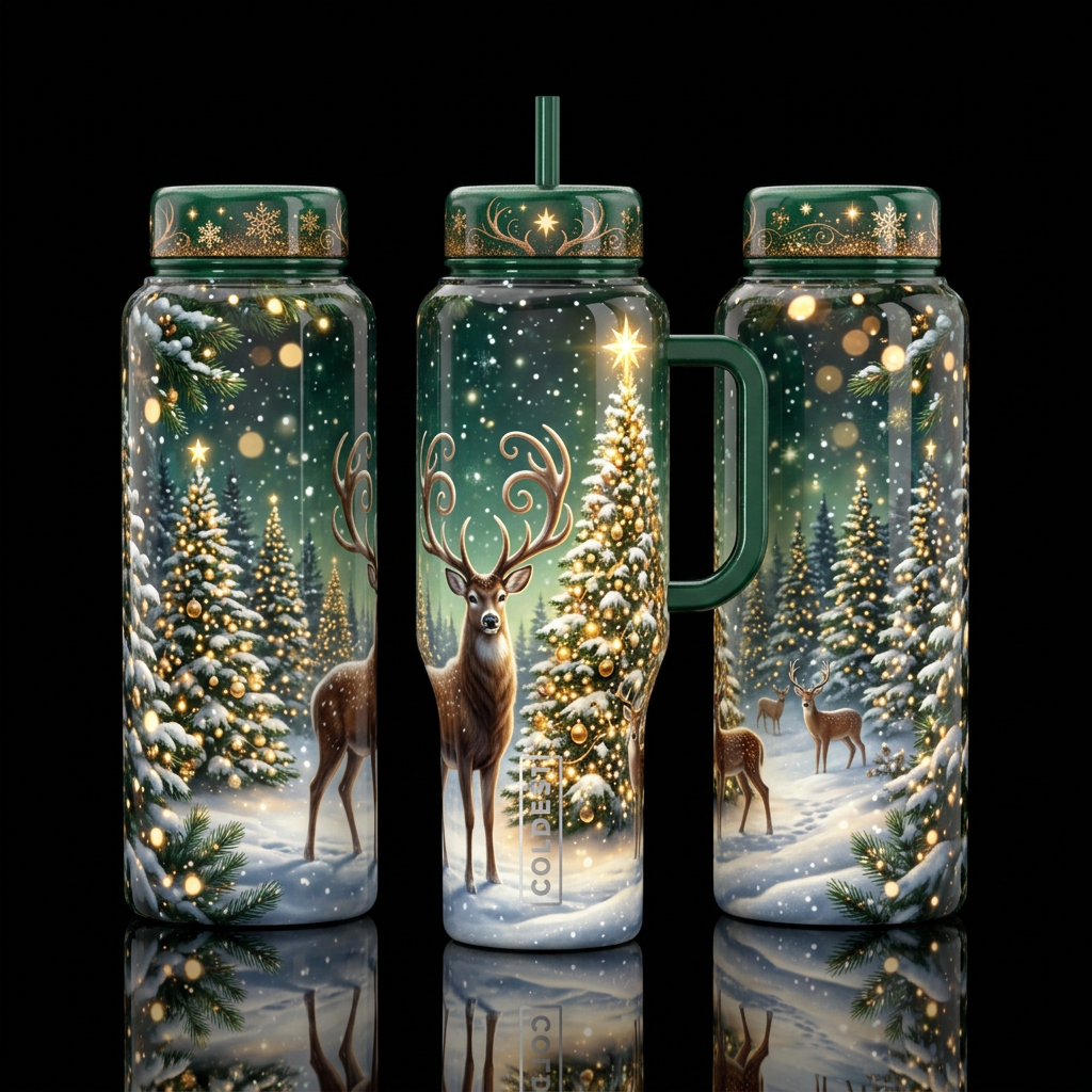 Alpine Antlers water bottle design