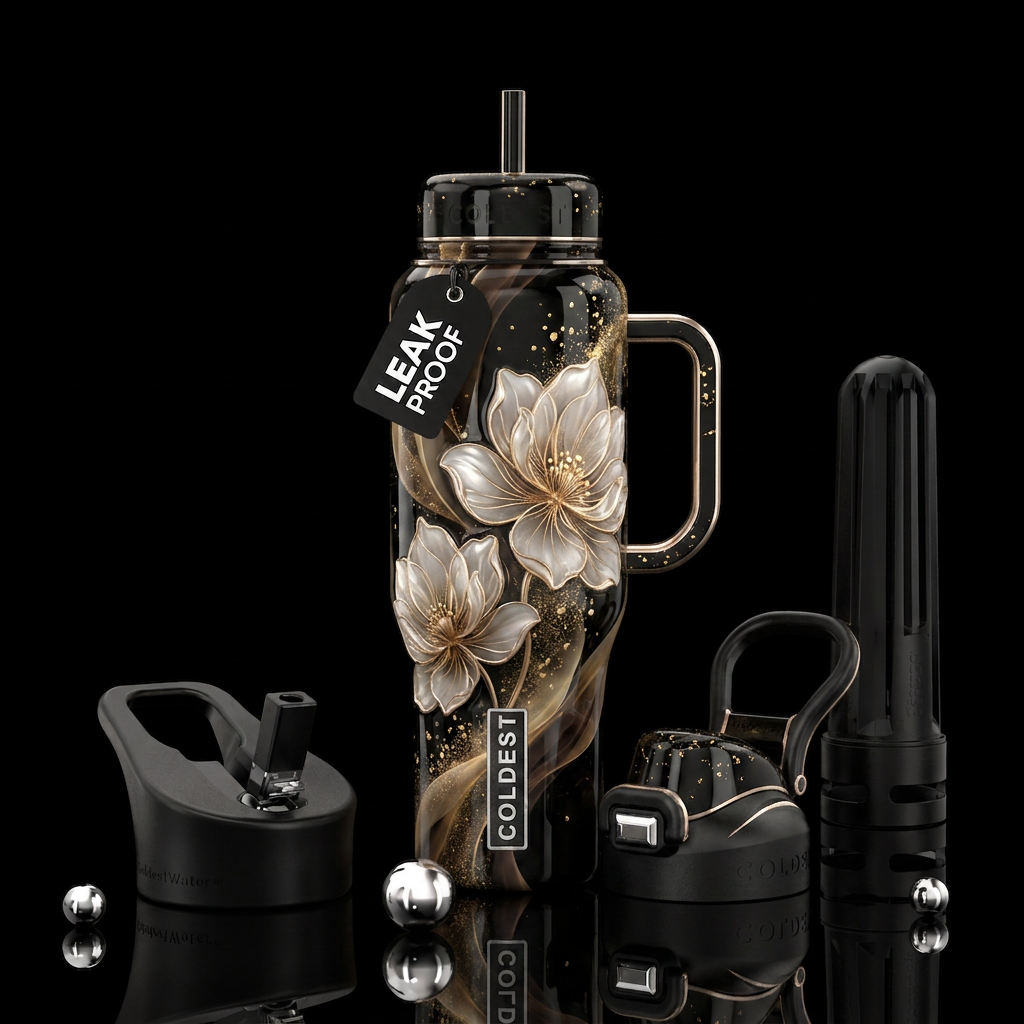 Gold Dusted water bottle design