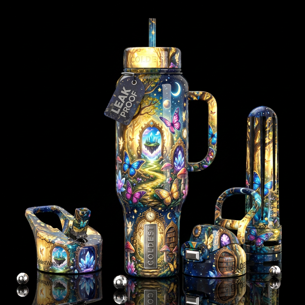 Hourglass Portal water bottle design