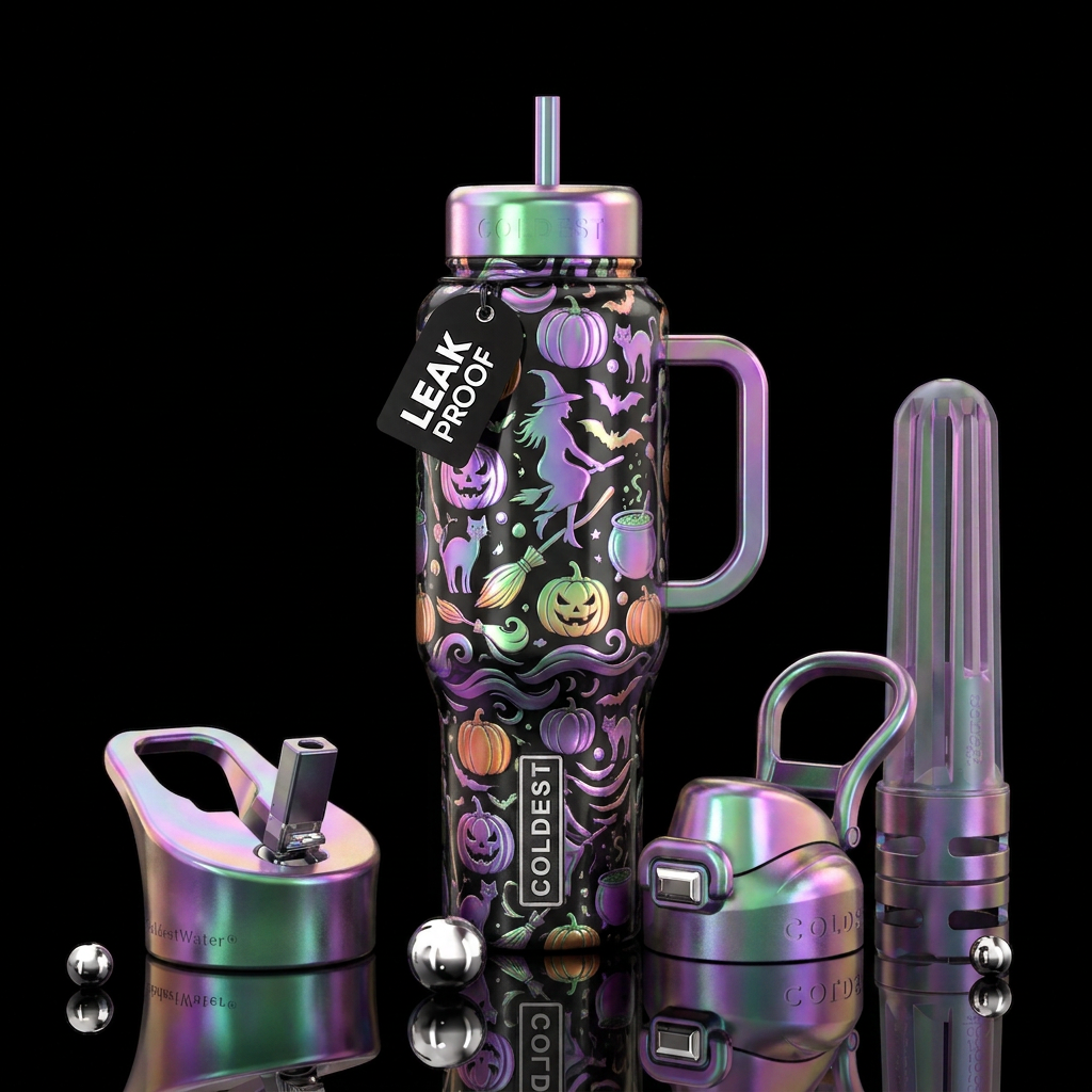 All Things Halloween water bottle design