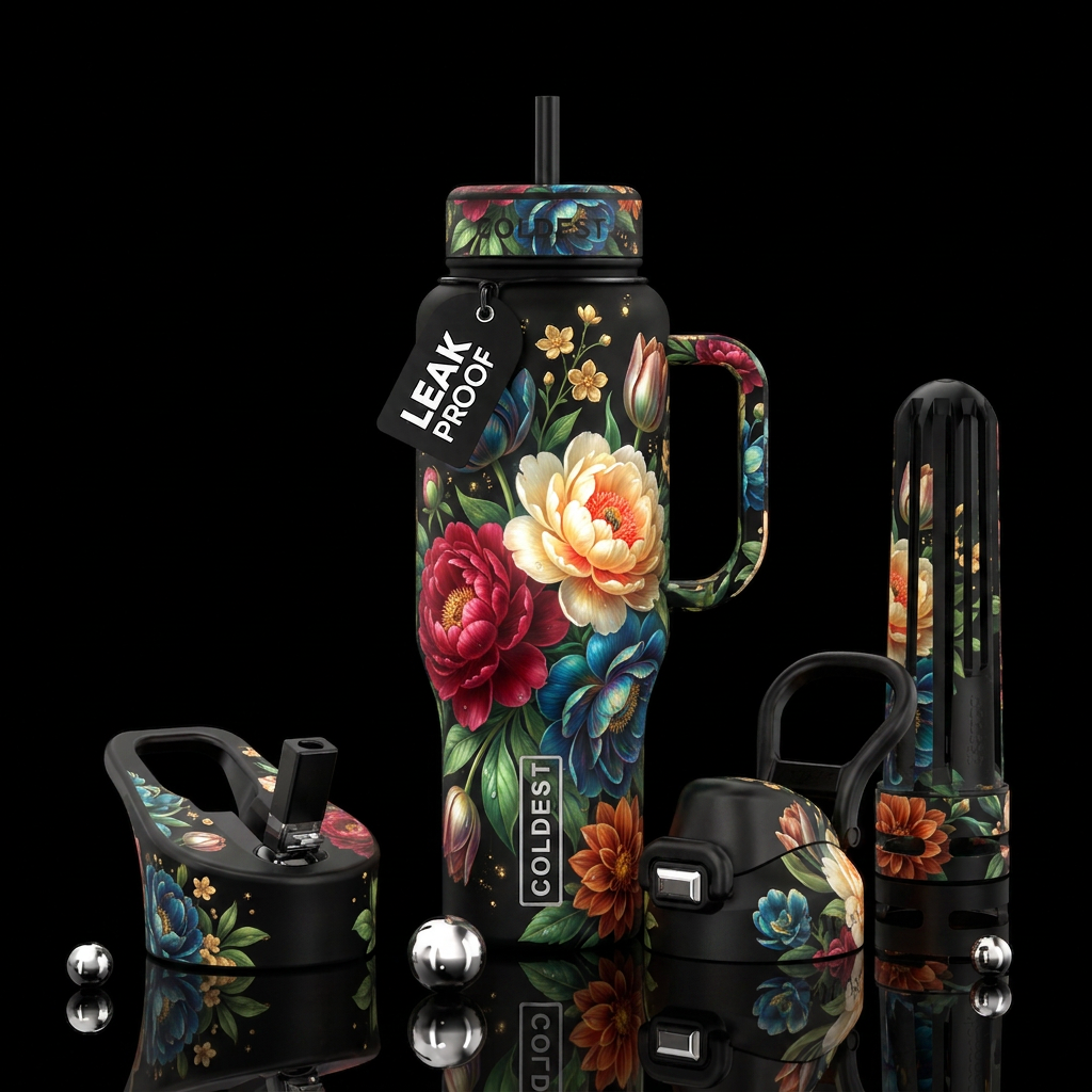 Fall Florals water bottle design