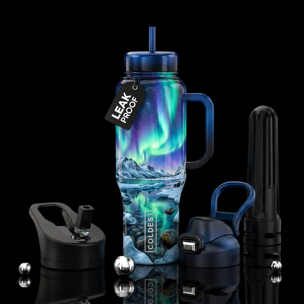 Aurora Borealis water bottle design