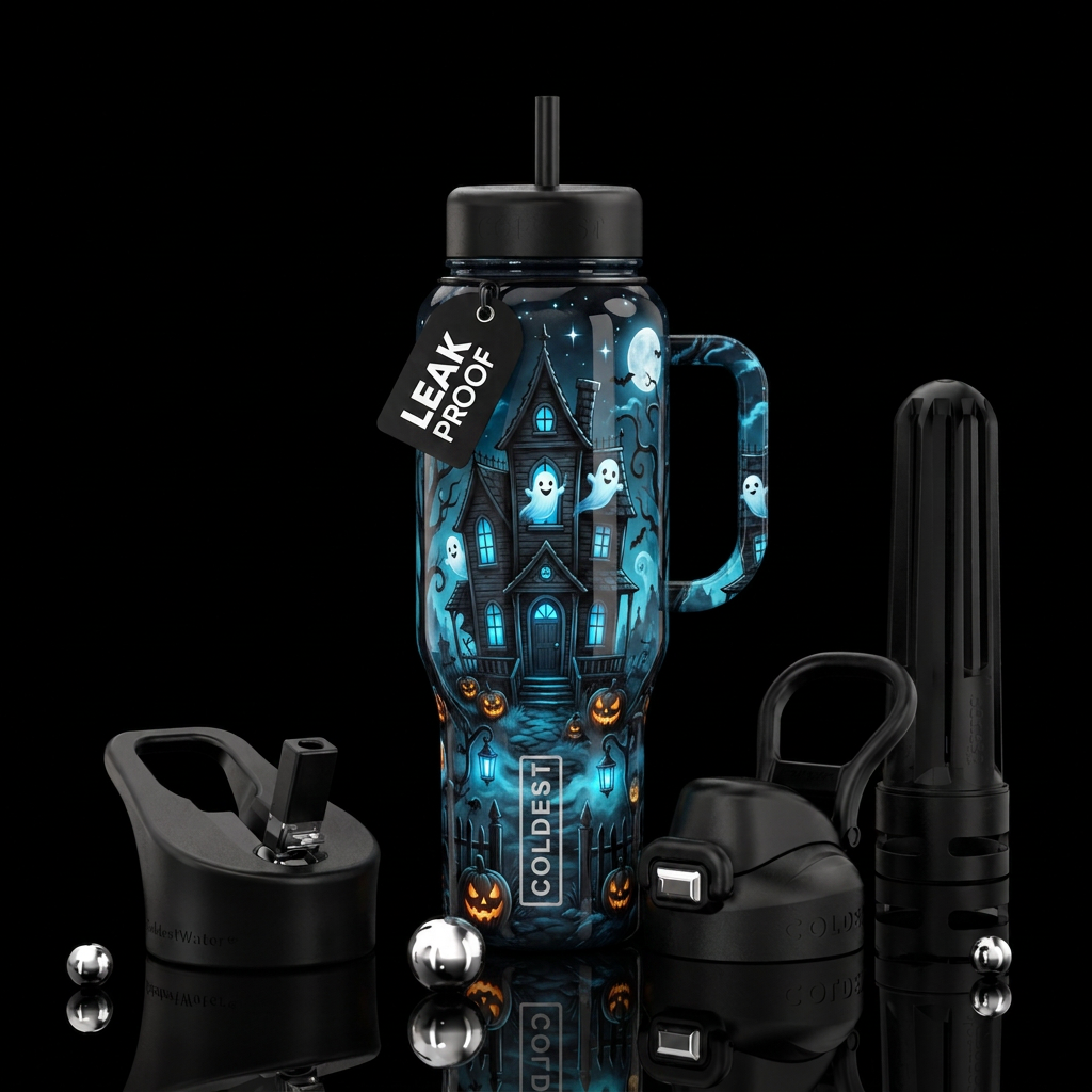 The Haunted Inn water bottle design