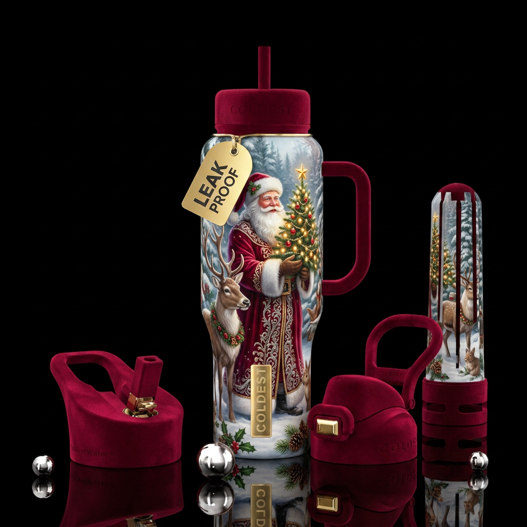 Ol Saint Nick water bottle design