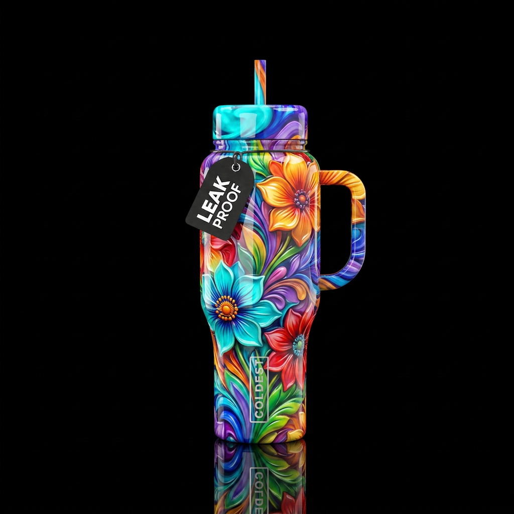 Kaleido-Blooms water bottle design