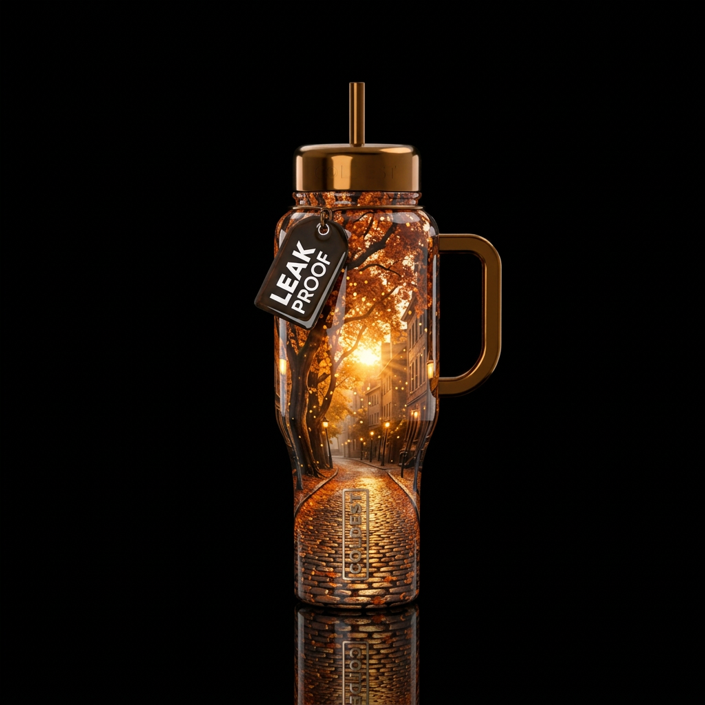Whispers of Autumn water bottle design
