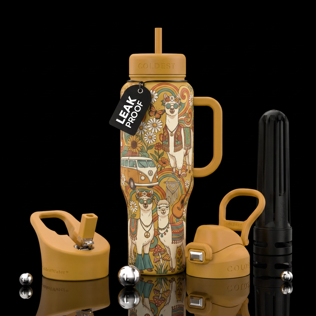 "Flower Child Alpacas" Create a premium insulated ... water bottle design