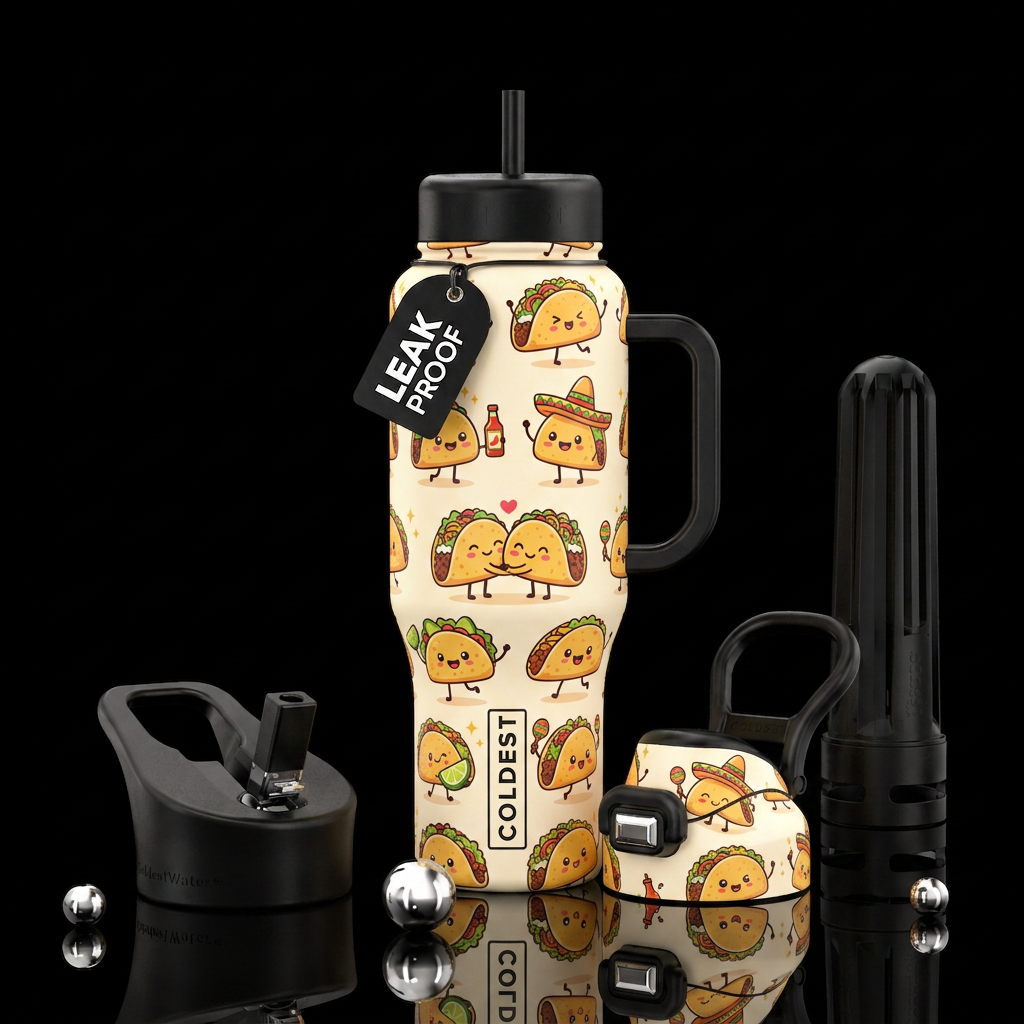 Create a premium insulated water bottle featuring ... water bottle design