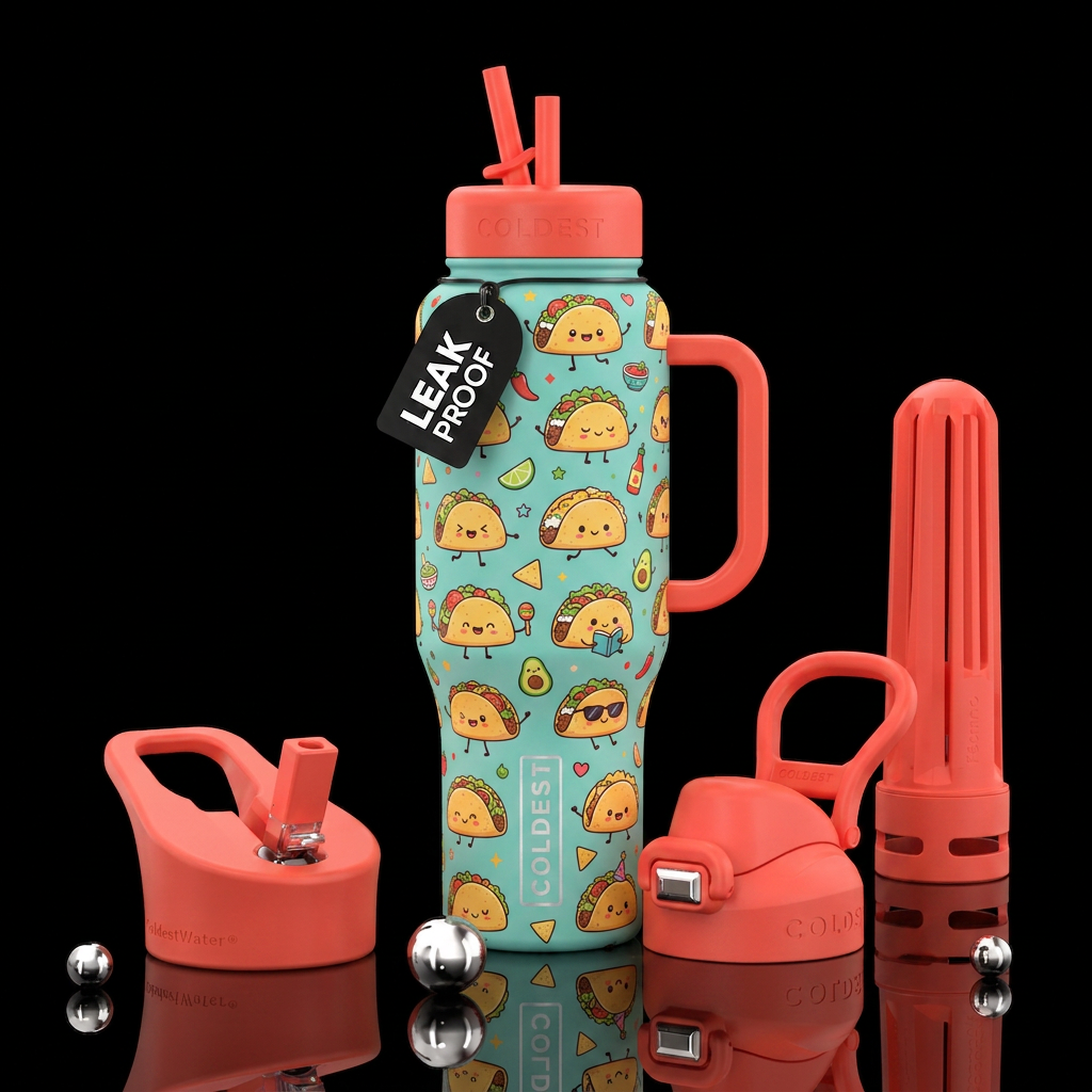 Create a premium insulated water bottle featuring ... water bottle design