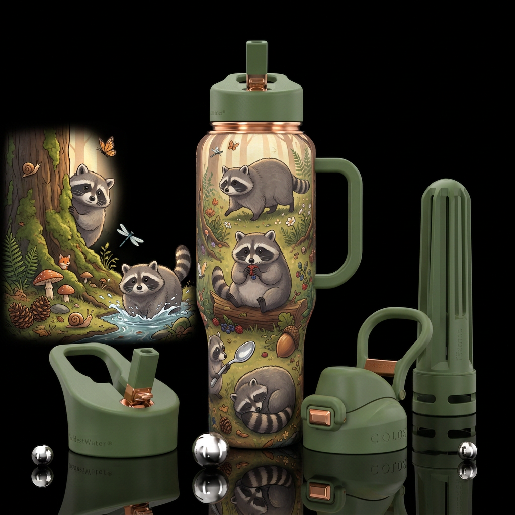 Create a premium insulated water bottle featuring ... water bottle design