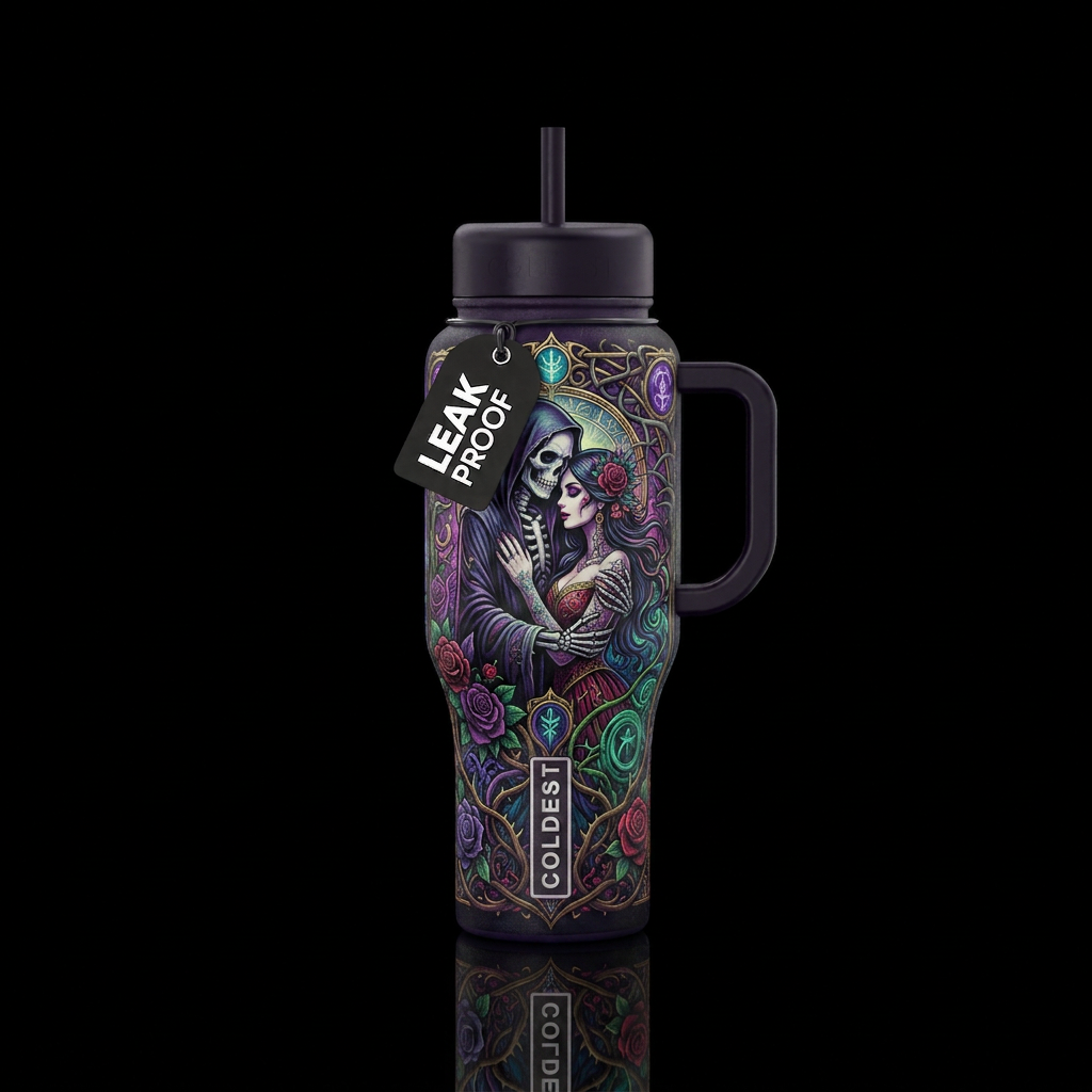 when death loved life gothic love story number 8 w... water bottle design