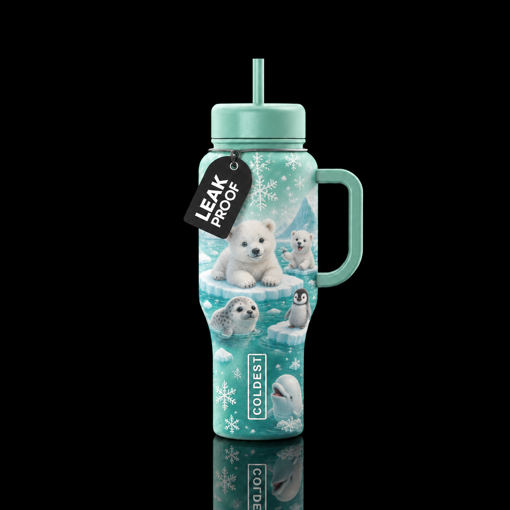 Magical snow day water bottle design