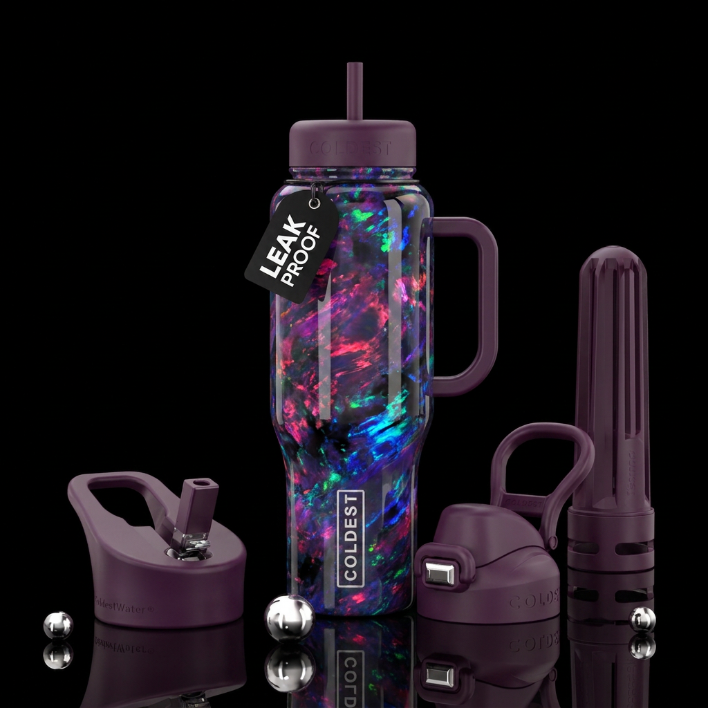 Black opal with more purples pinks reds blues and ... water bottle design