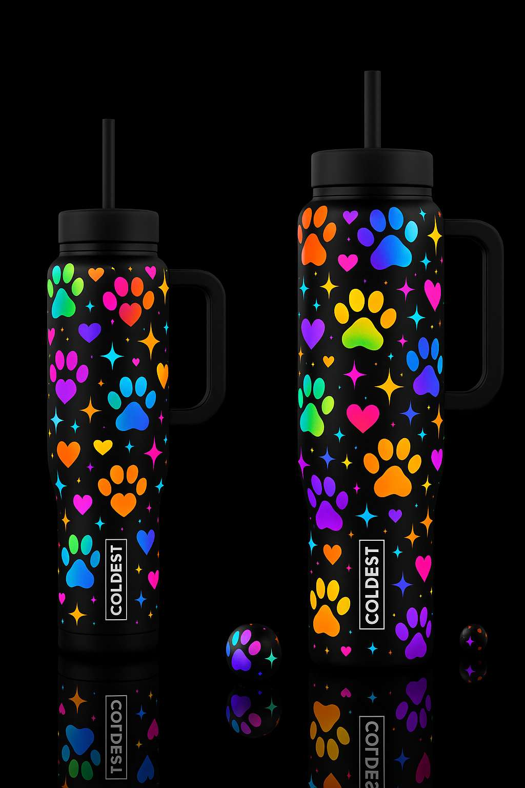Paw print rainbow "rainbow" bridge- dog water bottle design