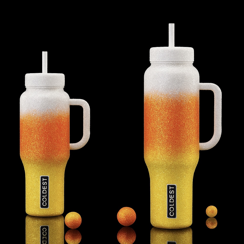 Candy corn water bottle design