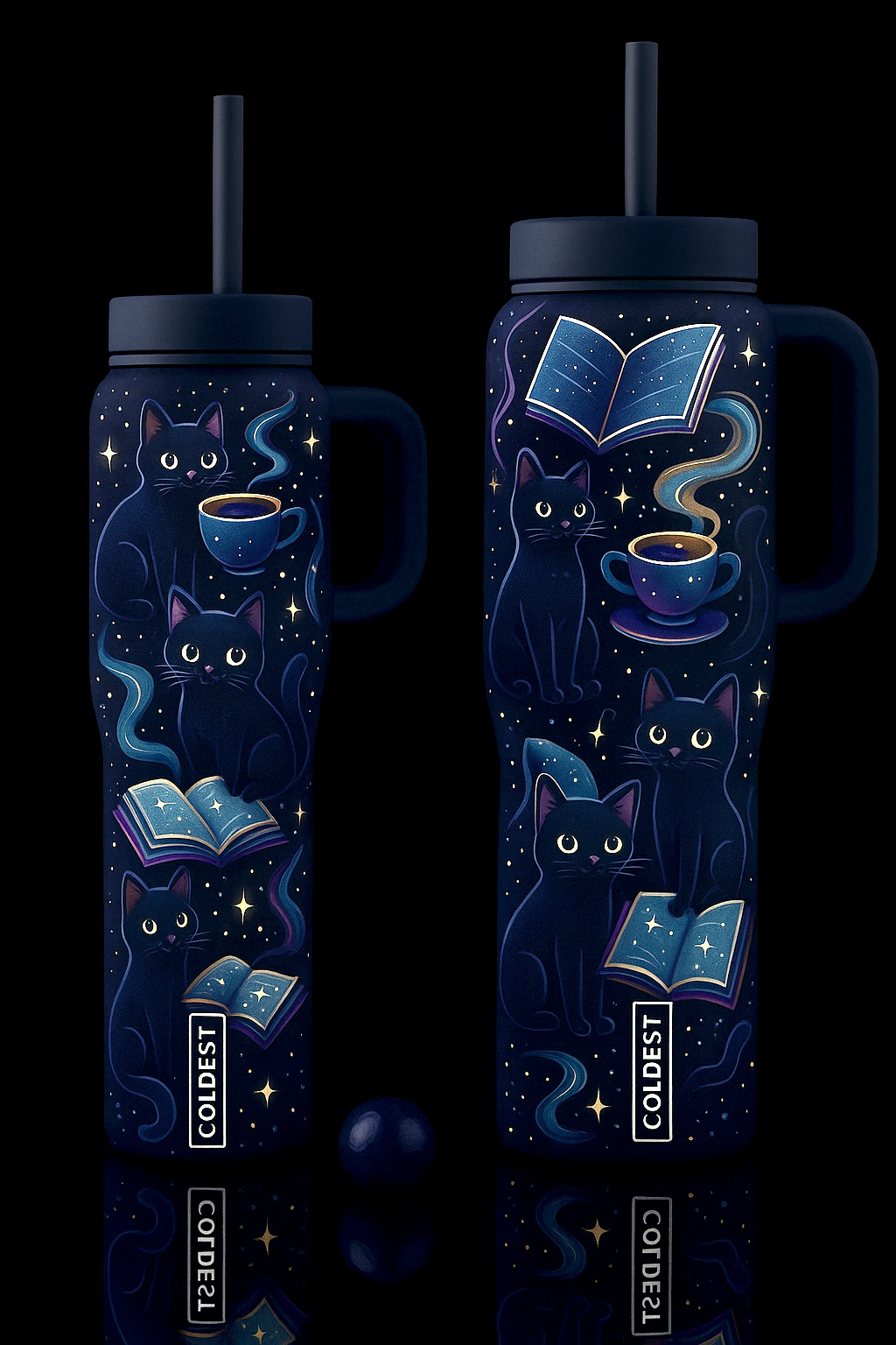 Cats and books 2 water bottle design