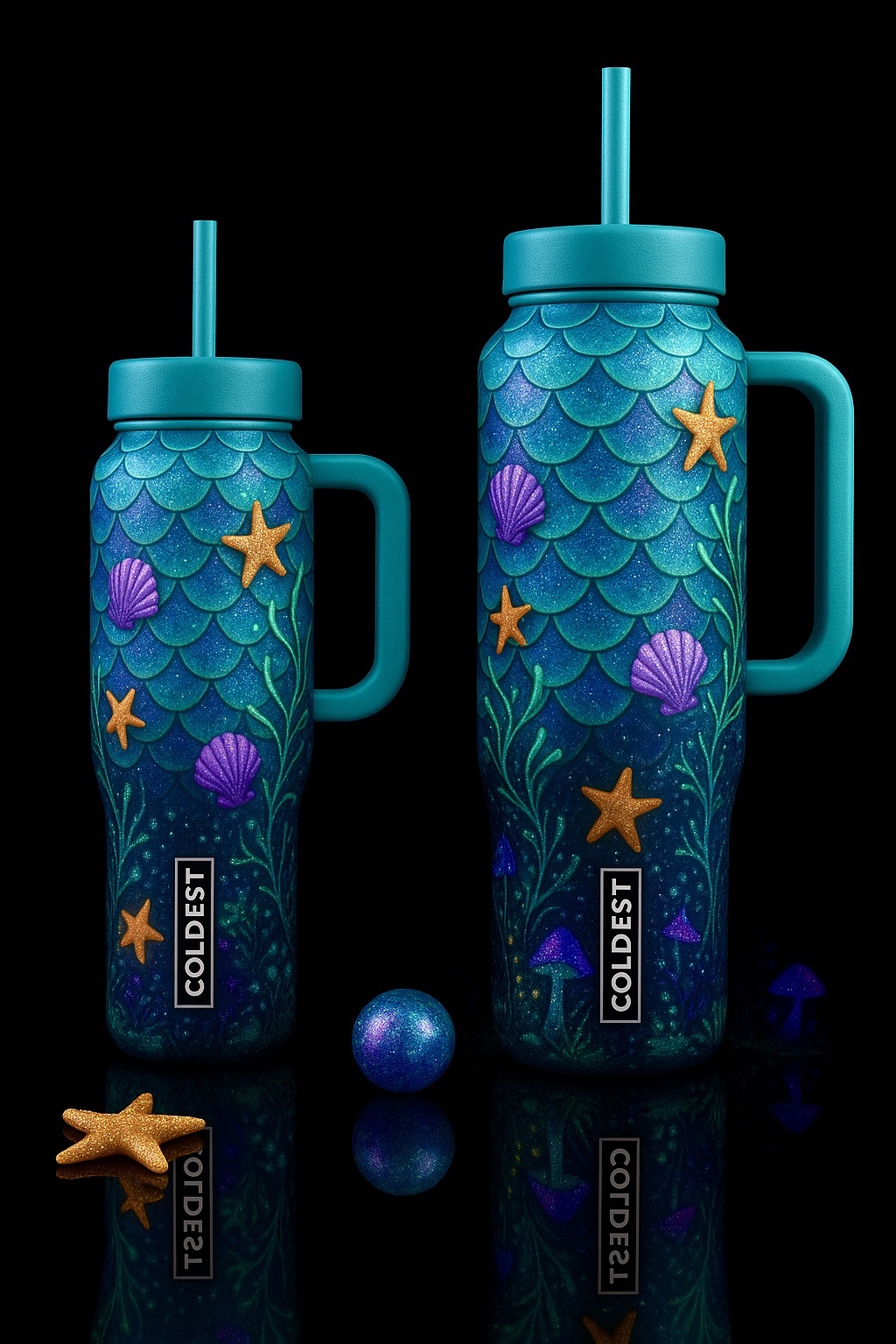 Mermaid 1 water bottle design