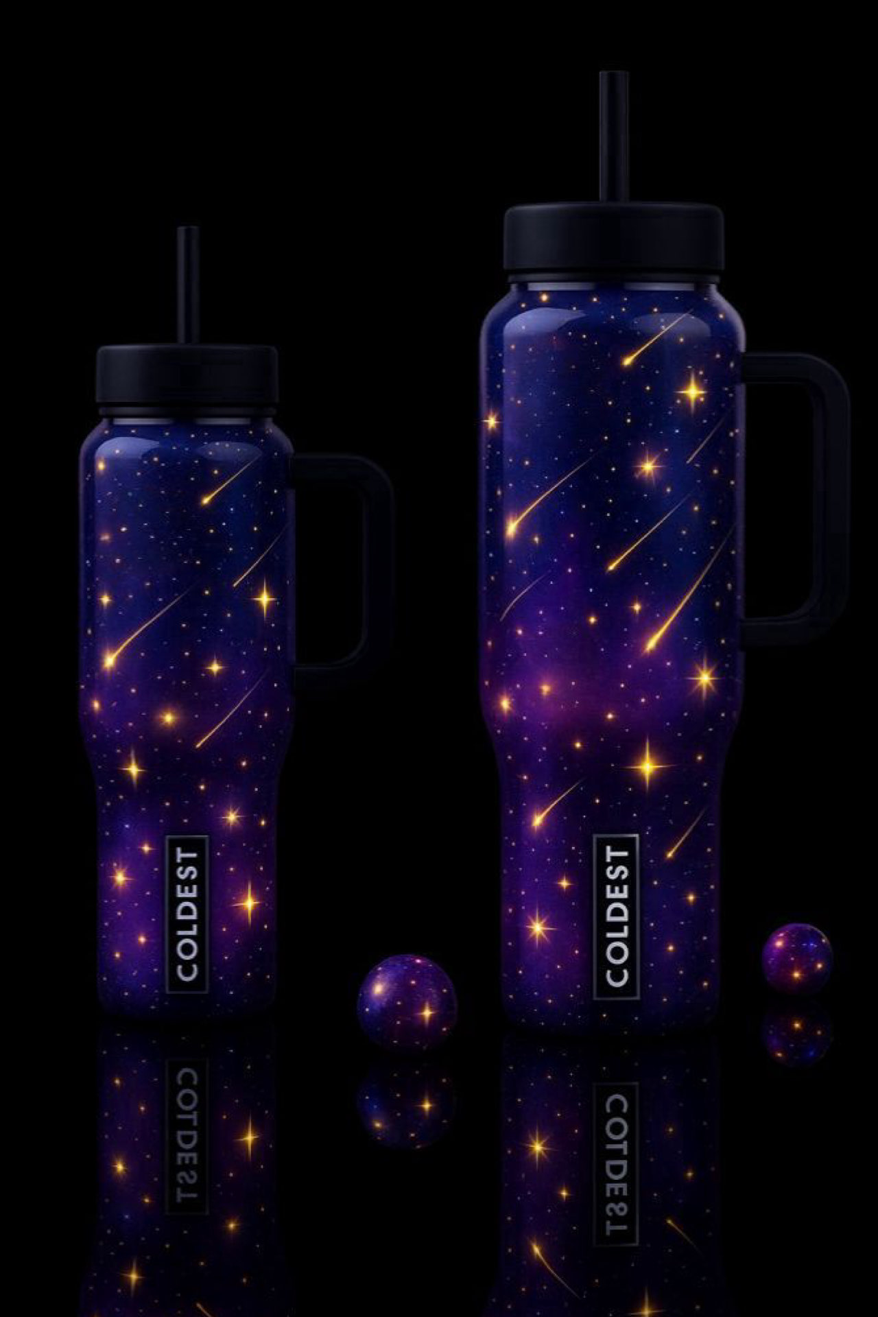 Shooting star water bottle design