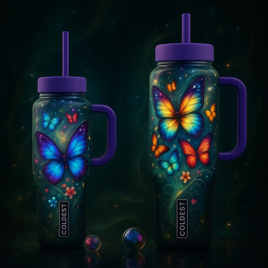 Butterflies 3 water bottle design