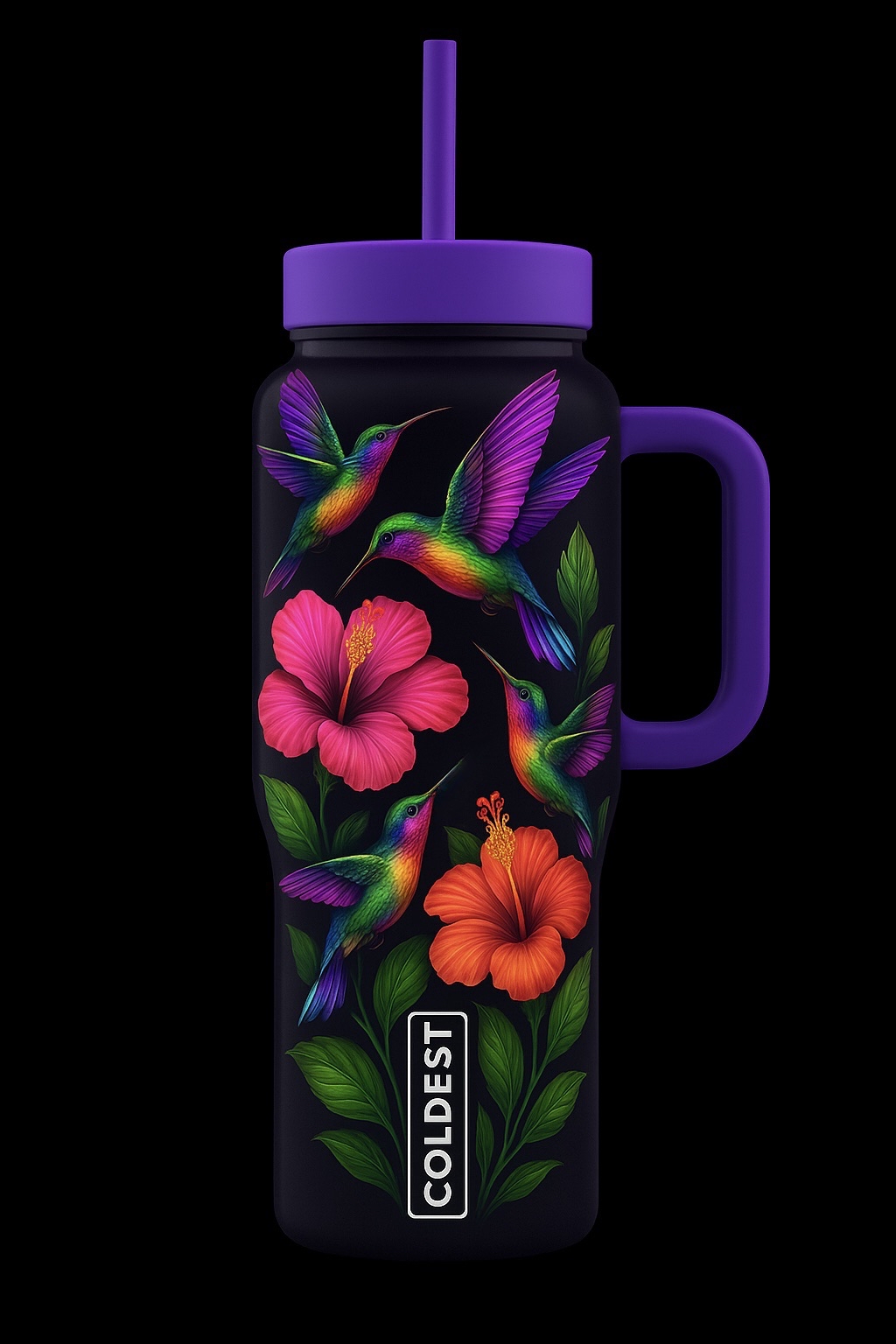 Hummingbirds 3 water bottle design