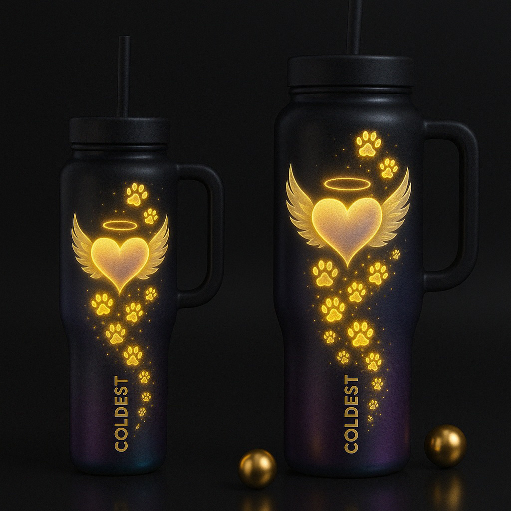 Paw print  “rainbow” bridge- dog water bottle design