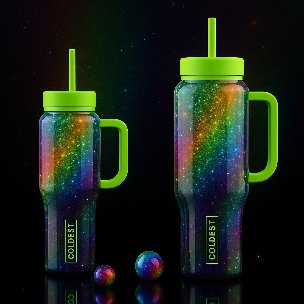 Space rainbow 2 water bottle design