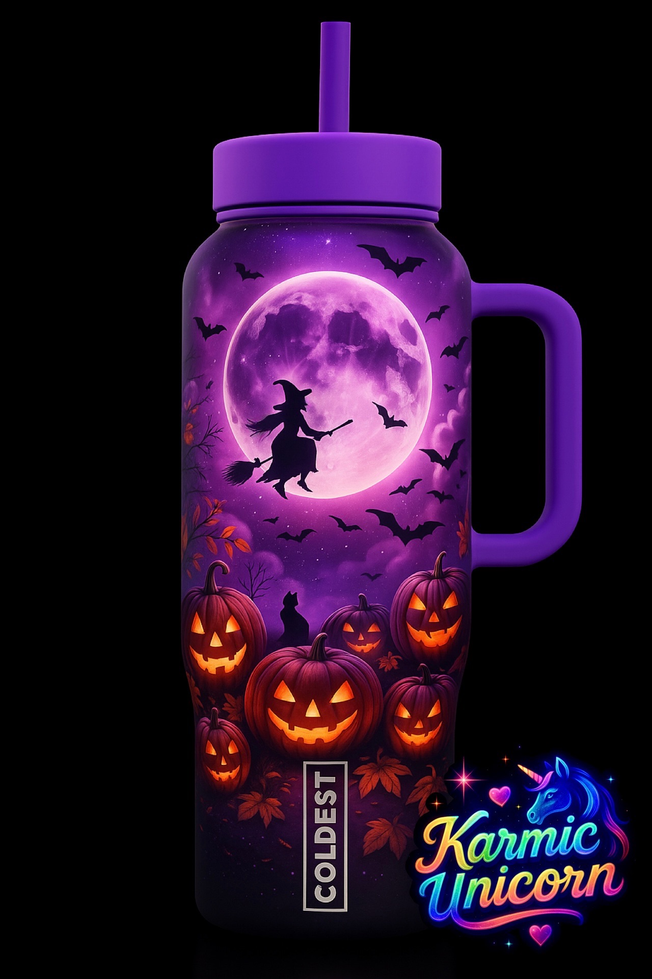 Moonlit Witch water bottle design