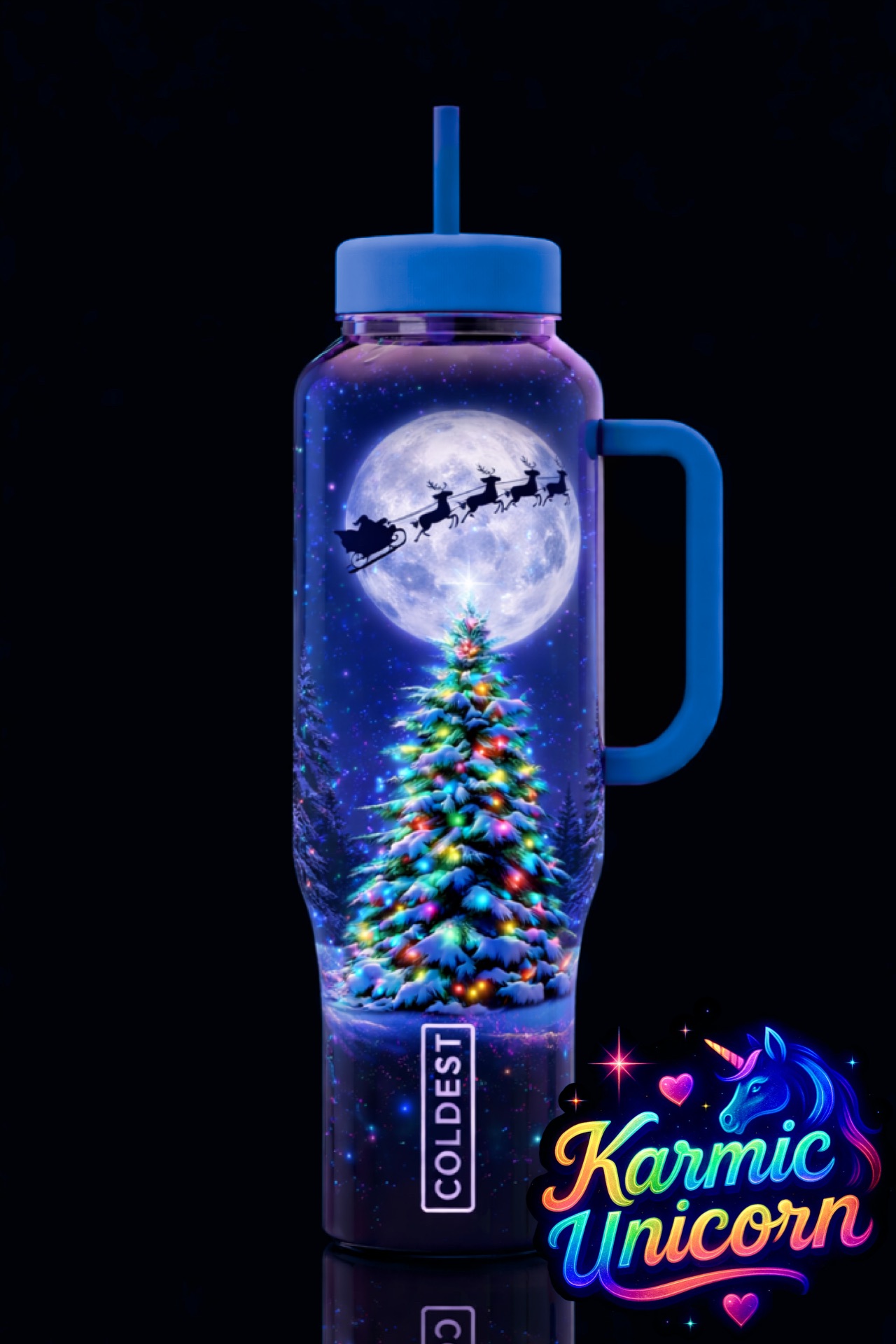 Christmas magic water bottle design