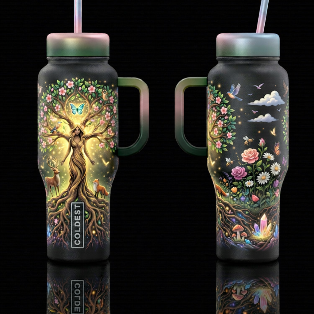Nature’s Embrace water bottle design