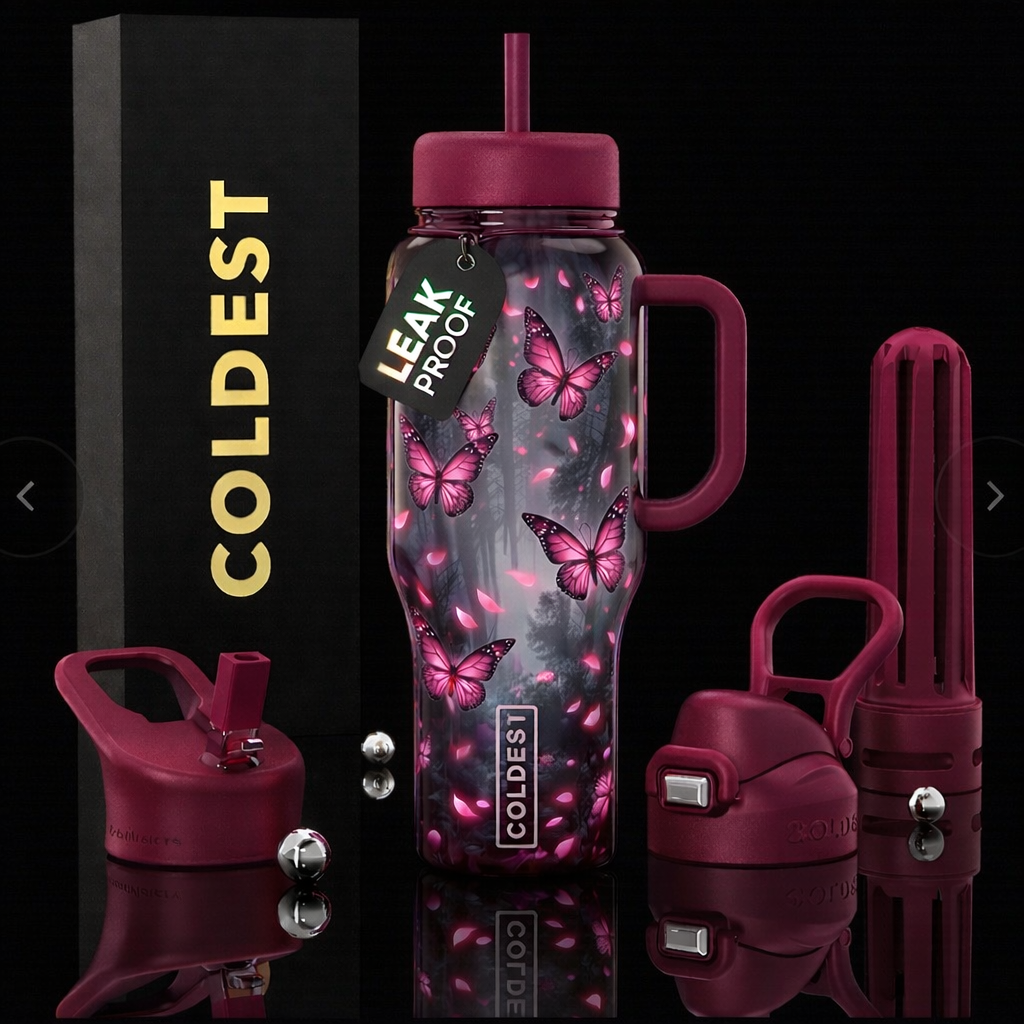 Whispering Wing Bloom water bottle design