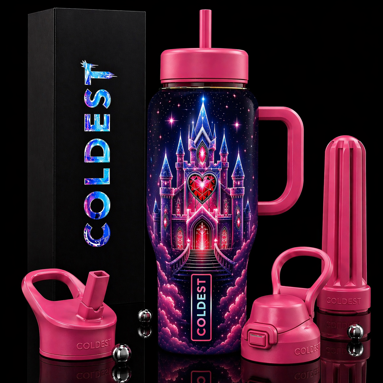 Crowned in Love water bottle design