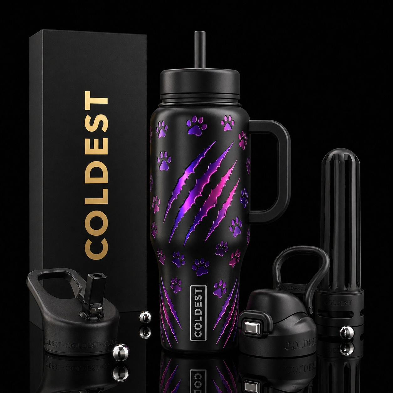 Purrfect Claws 2 cat water bottle design