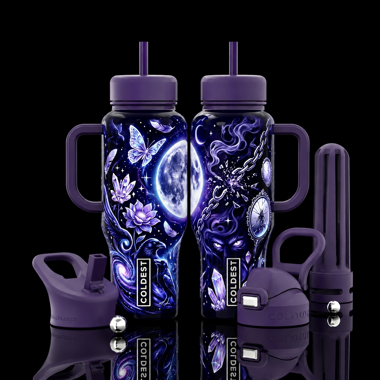 Cosmic karma 3 water bottle design