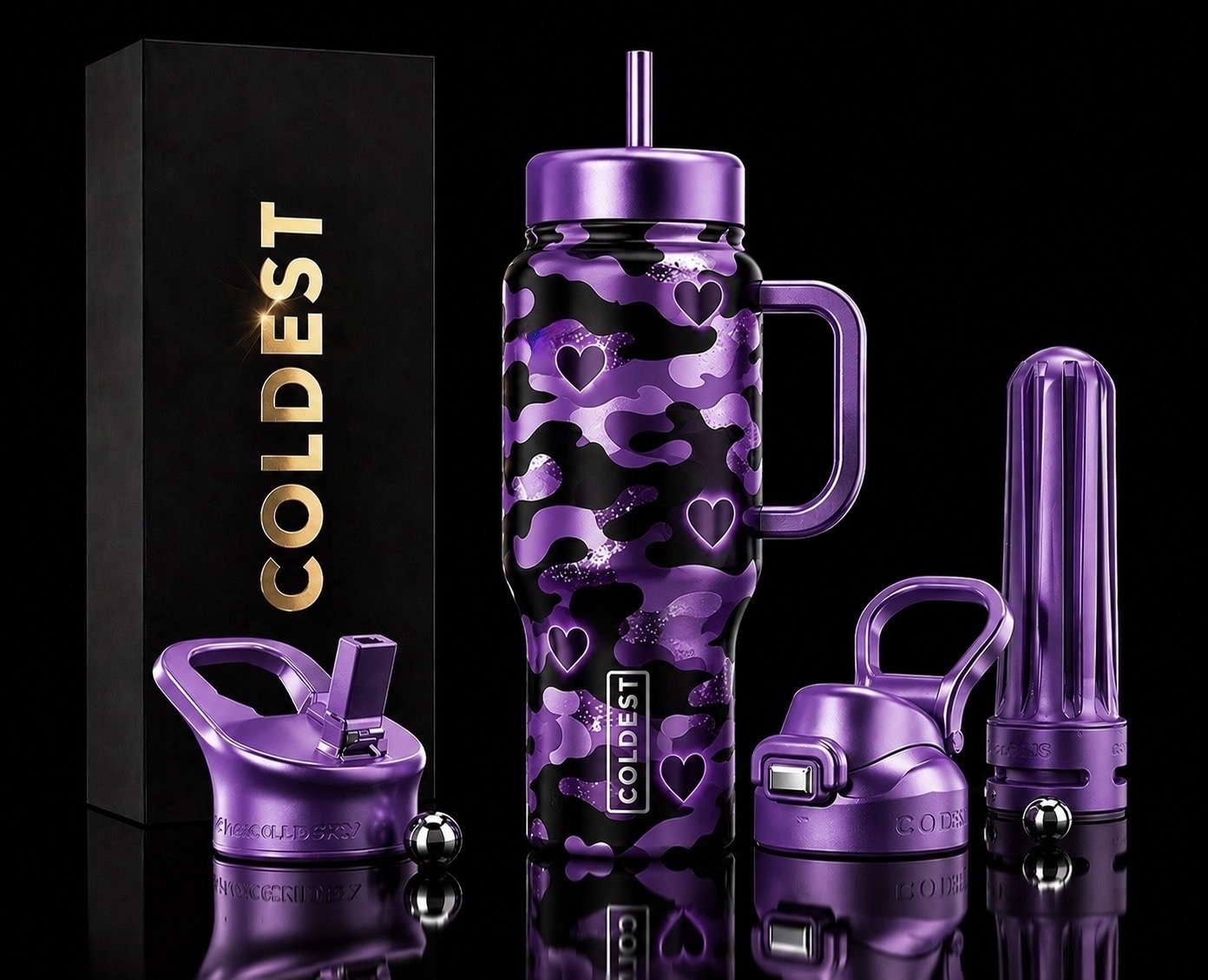 Royal Crush Camo water bottle design