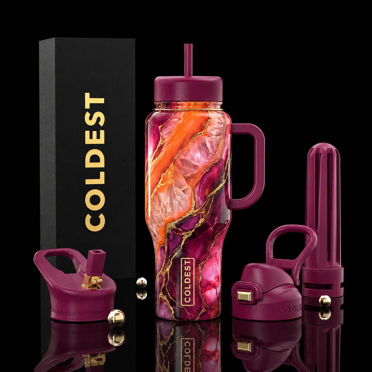 Molten ember elixir water bottle design
