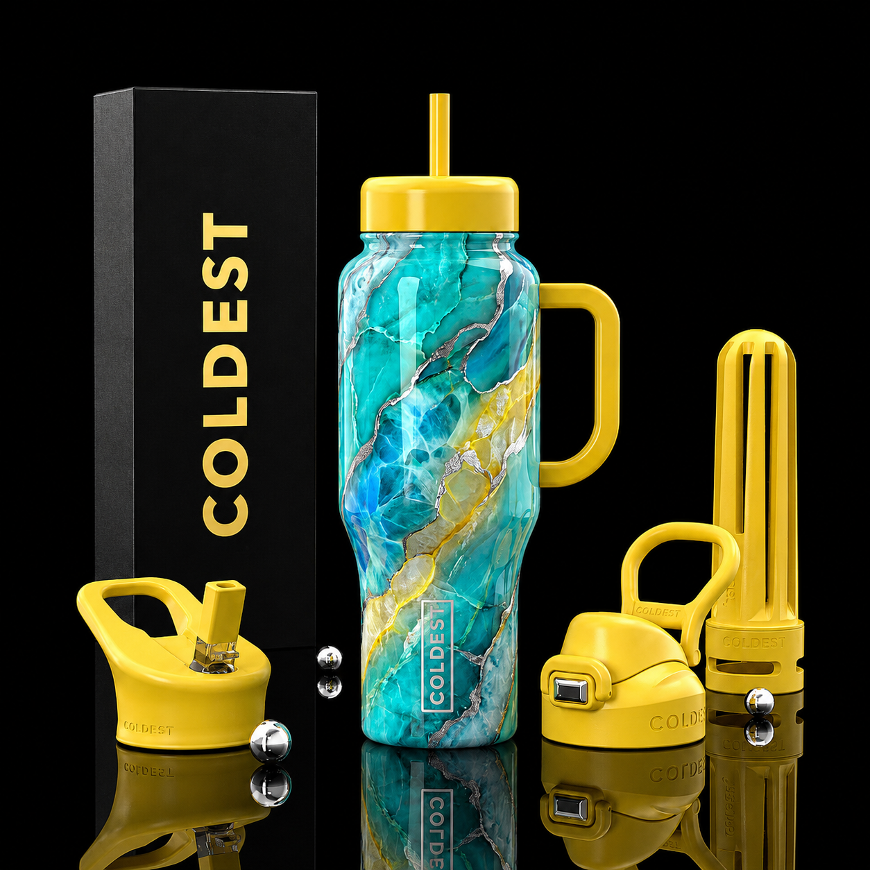 Turquoise Zest elixir water bottle design