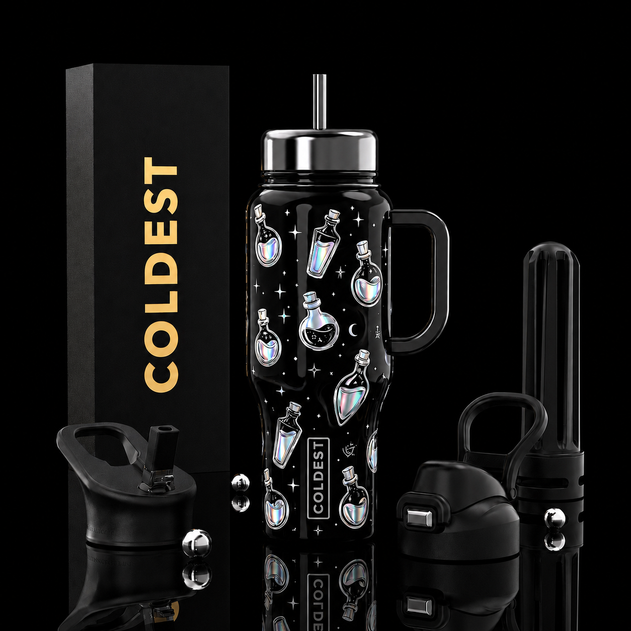 Moonlight potions water bottle design