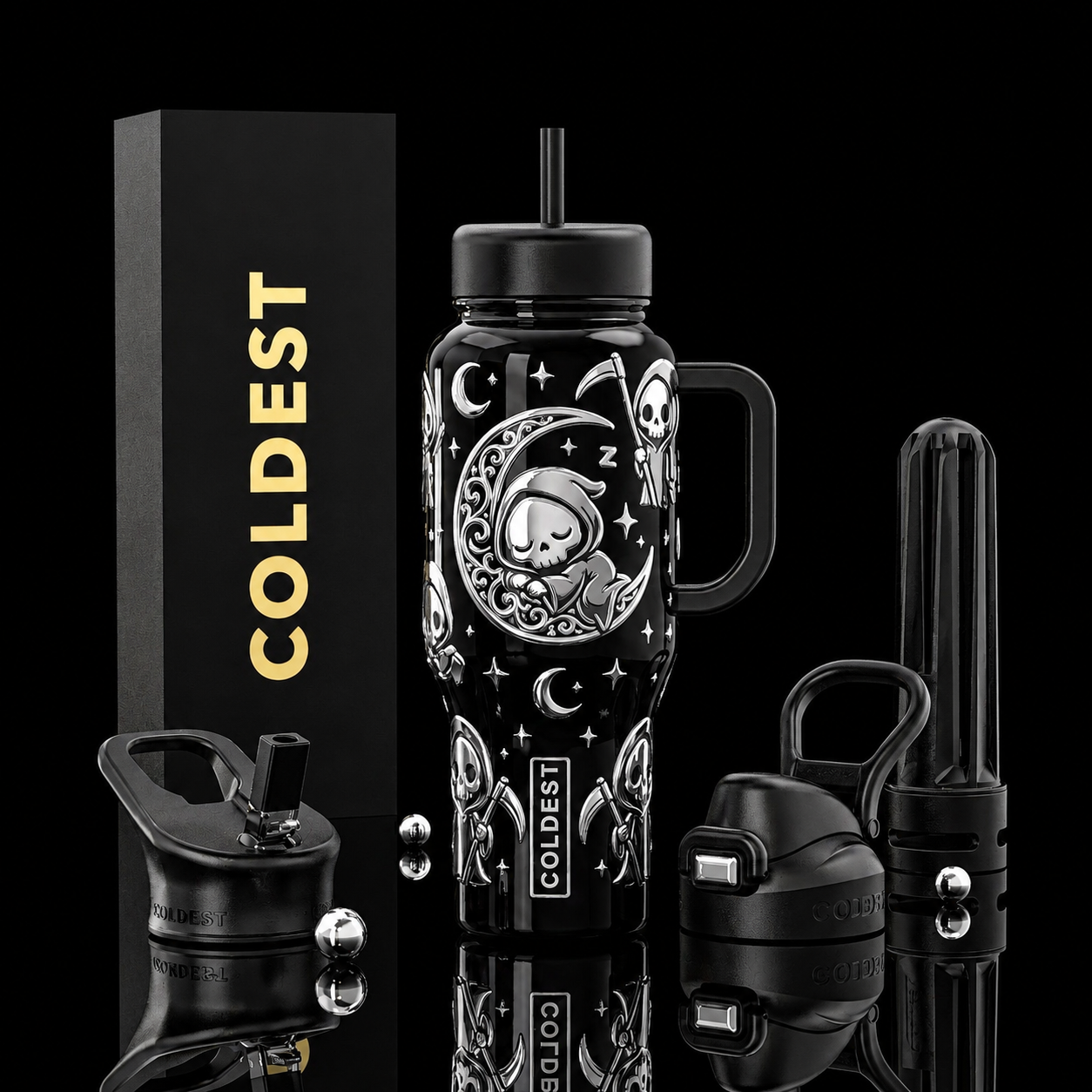Moonlight reaper water bottle design