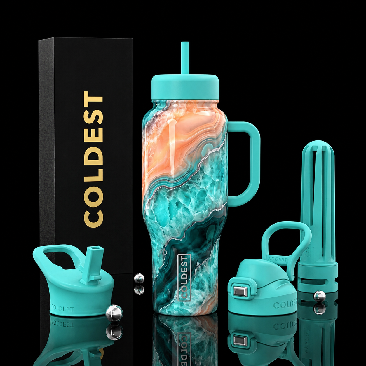 Tropical Lagoon Elixir water bottle design